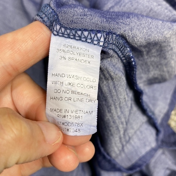 Naif Blue Denim Boho Tshirt Bell Sleeve Dress Size 3X - Picture 7 of 7